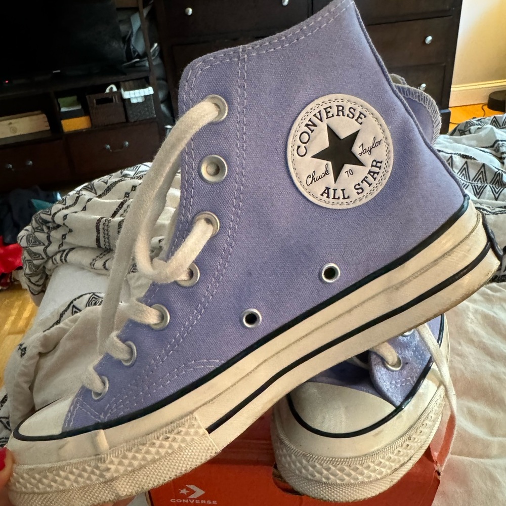 Converse high tops violet! Worn a handful of times. Comes with box!